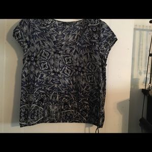 Hurley cap sleeve blouse, black & blue